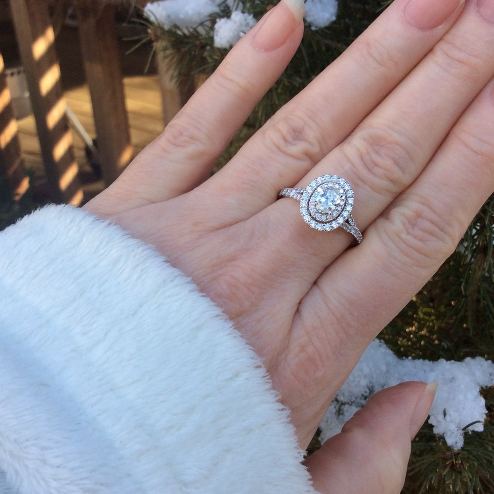 Neil Lane Diamond Oval Halo Ring